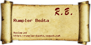 Rumpler Beáta névjegykártya